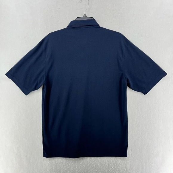 Nike Polo Shirt Men's Sz M Blue Golf Dri-Fit Embroidered Logo 2-Button Collared - Picture 2 of 10